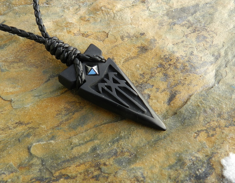Odin Spear Head Gugnir Stone carving Shungite