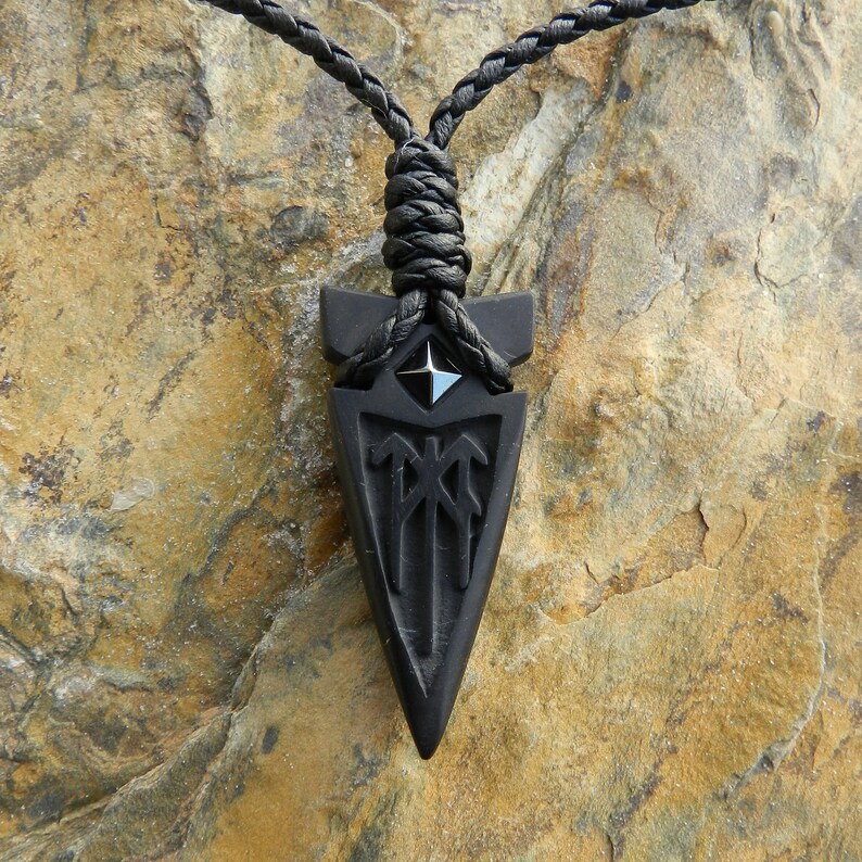 Odin Spear Head Gugnir Stone carving Shungite