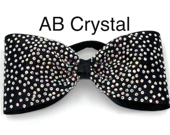 Full Rhinestone Tailless Competition Rhinestone Bling Bows, Choose your Colors