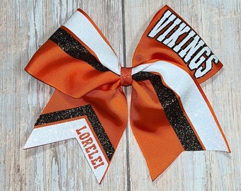 Customizable Cheer Bow: Personalized Team Name, Glitter Accent