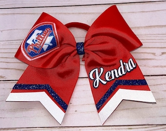 Add Your Name Phillies Cheer Bow, Customize your PA Baseball Cheer Bows