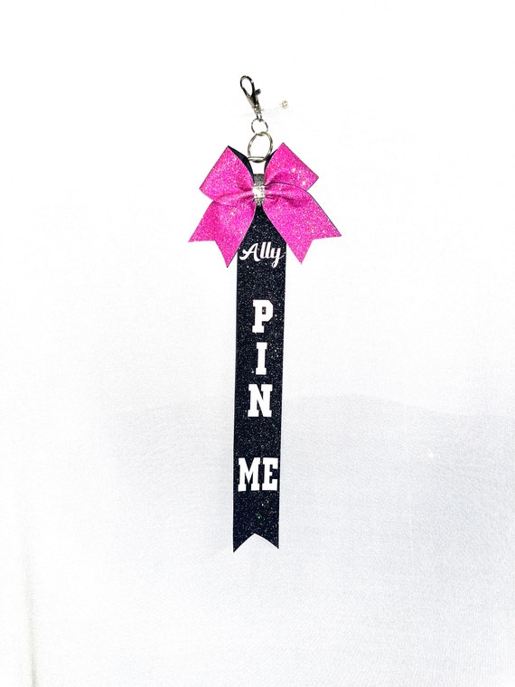  Cheerleader Pin Me Lanyard Keychain - Handmade - Cheer Gift -  Good Luck Cheerleading (Black) : Handmade Products