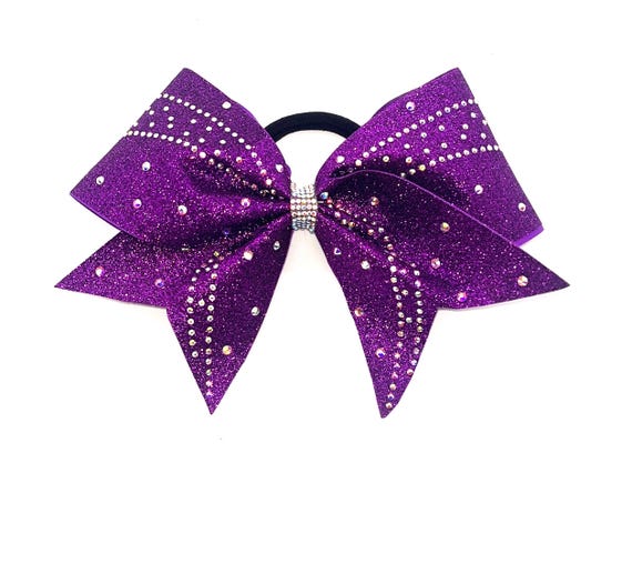Glitter Cheer Bow: Rhinestone Kick Swish, Full Color Choice  display picture 2