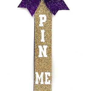 Pin Me Cheer Competition Tag Ribbons, Customizable Glitter Colors Add Personalized Name image 5