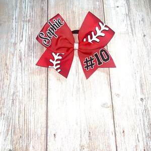 Softball team bows Custom Names Jersey Numbers, choose your Team Colors image 3