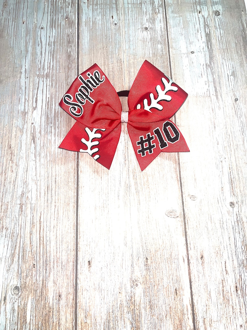 Softball team bows Custom Names Jersey Numbers, choose your Team Colors image 3