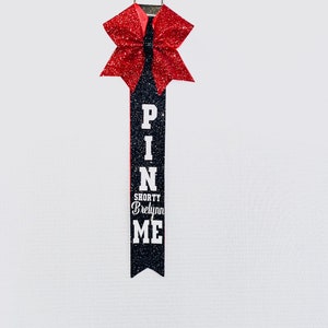 Pin Me Cheer Competition Tag Ribbons, Customizable Glitter Colors Add Personalized Name image 8