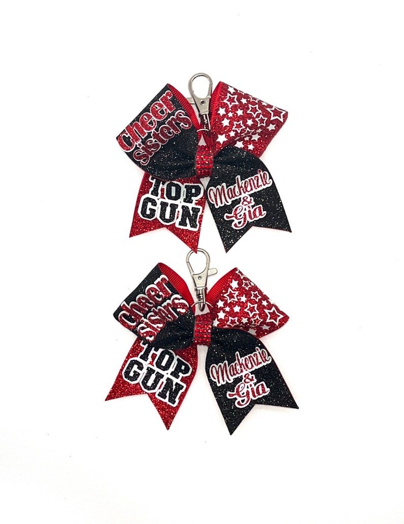 Personalize your Keychain Gift, set of 2 Keychains Cheer Sisters/Besties Add Custom Names Keychains Cheer Gifts, Big Sis Lil Sis Gifts image 2