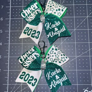 Personalize your Keychain Gift, set of 2 Keychains Cheer Sisters/Besties Add Custom Names Keychains Cheer Gifts, Big Sis Lil Sis Gifts image 4