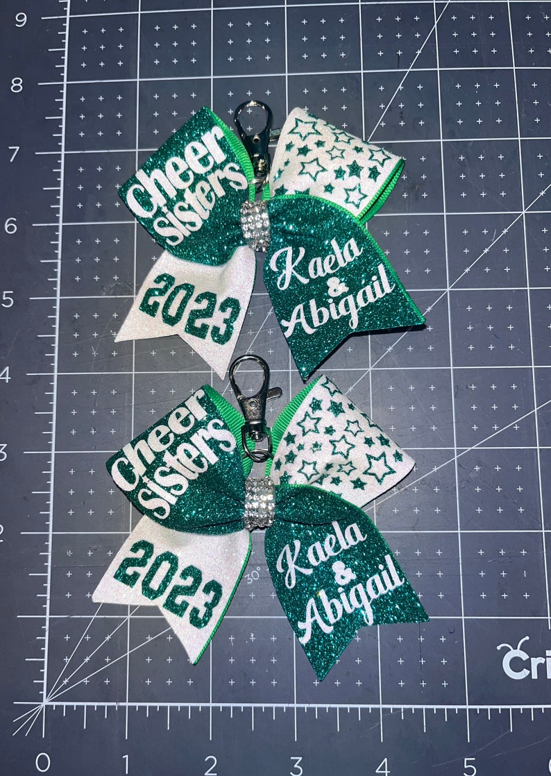 Personalize your Keychain Gift, set of 2 Keychains Cheer Sisters/Besties Add Custom Names Keychains Cheer Gifts, Big Sis Lil Sis Gifts image 4