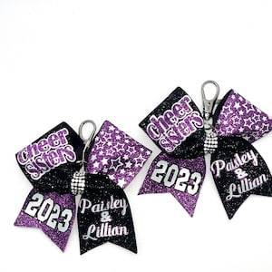 Personalize your Keychain Gift, set of  2 Keychains Cheer Sisters/Besties Add Custom Names Keychains Cheer Gifts, Big Sis Lil Sis Gifts