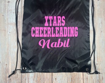 Waterproof Personalized Sinch Sack, Customize your Bag, Cheer Dance Gymnastics Personalized Names