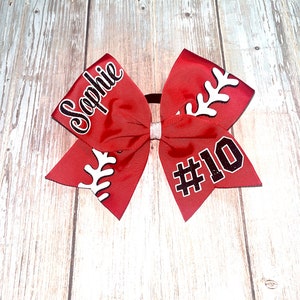 Softball team bows Custom Names Jersey Numbers, choose your Team Colors image 1