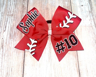 Softball team bows Custom Names +Jersey Numbers, choose your Team Colors