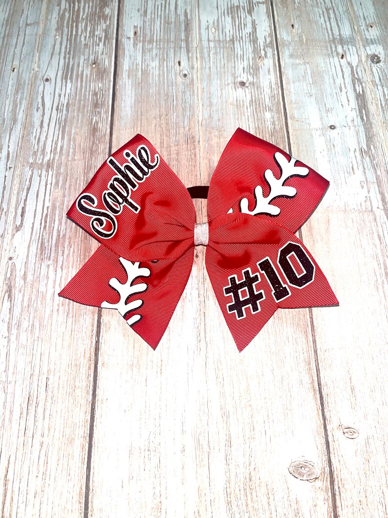 Softball team bows Custom Names Jersey Numbers, choose your Team Colors image 1