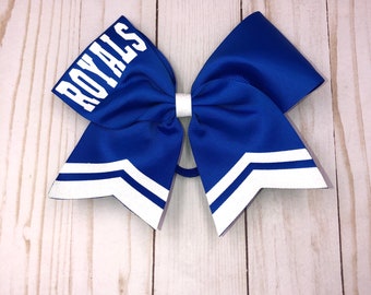 Customizable Cheer Bow: Glitter Name, Grosgrain Ribbon, Team Colors
