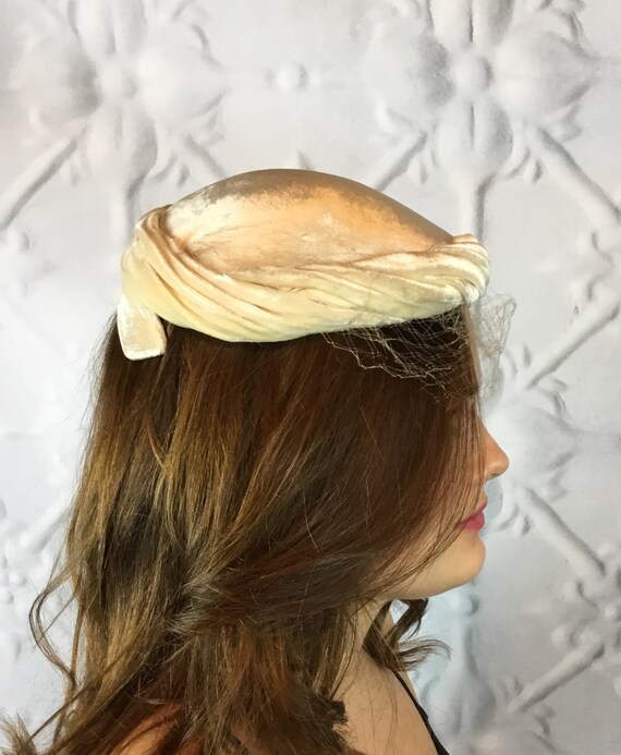 1940s Ivory Bridal Hairpiece / Vintage Juliet Hat… - image 3