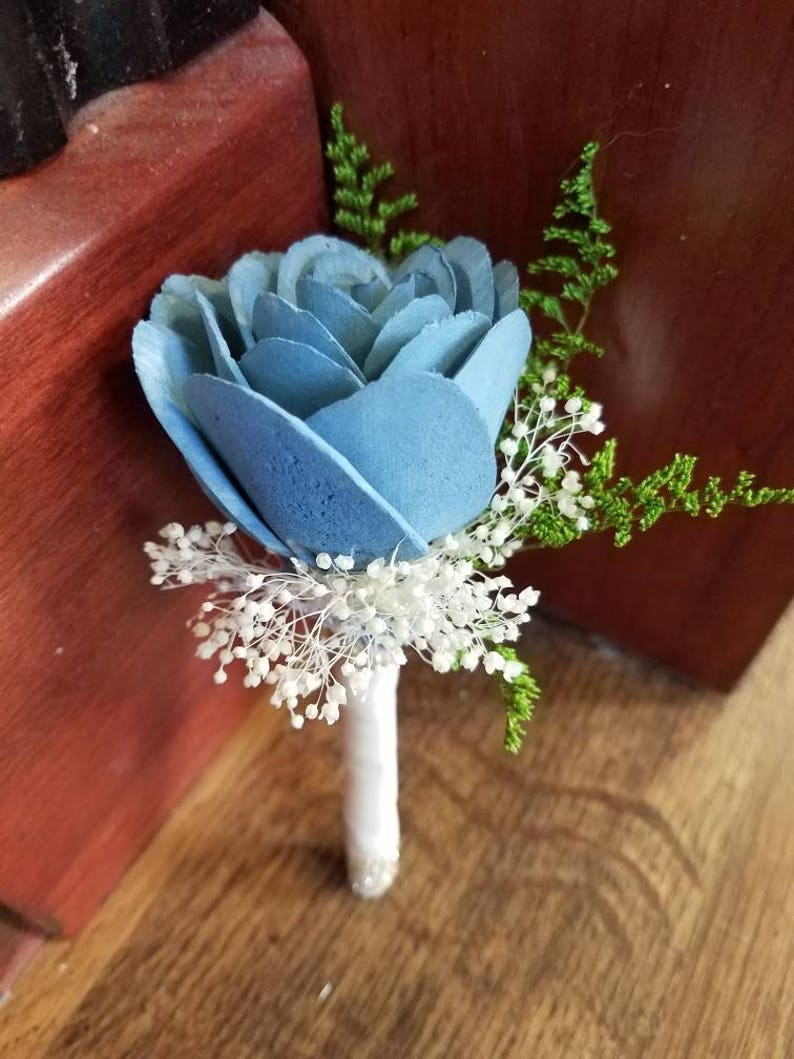 Slate Blue Boutonniere immagine 2