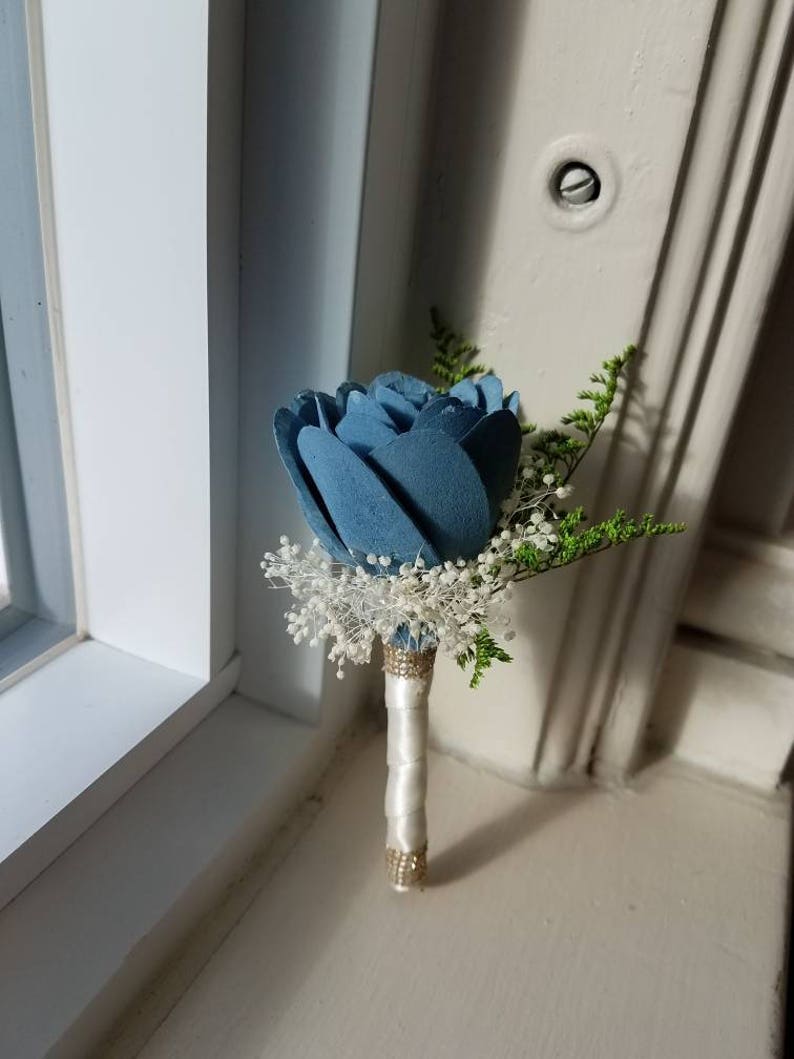 Slate Blue Boutonniere immagine 1