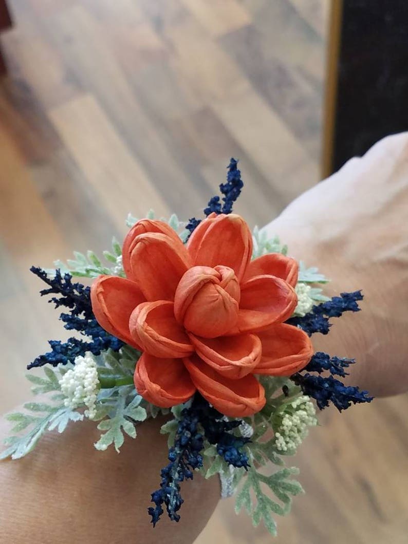 Harvest Orange Wrist Corsage Etsy