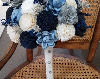 Navy Blue Bouquet, sola wood flowers, sola flowers,  wood flowers,  bridal bouquet