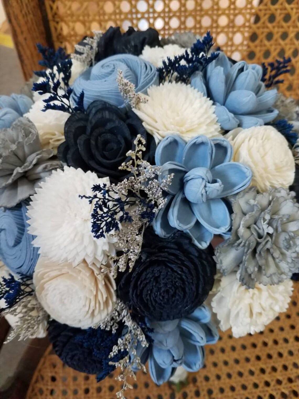 Navy Blue Bouquet sola wood flowers sola flowers wood Etsy