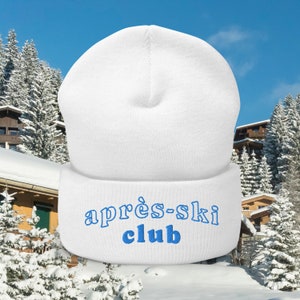 Après-ski, Apres Ski Cuffed Beanie, winter sport hat, chalet hat, ski bum hat, snowboarding hat