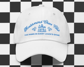 Mastermind Chess Club -  blue text, dad hat, baseball cap