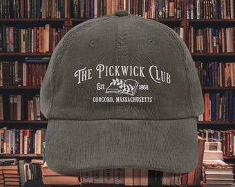 Chapéu bordado do Clube Pickwick das Pequenas Mulheres - Cottagecore March Sisters Meg Jo Beth Amy - Produtos para fãs de livros Presente literário