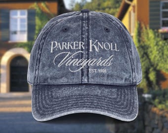 Chapéu Parker Knoll Vineyards | Boné de sarja inspirado em Parent Trap Boné vintage de sarja de algodão