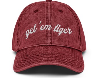 Get 'Em Tiger Vintage Cotton Twill Cap, dad hat, sports hat