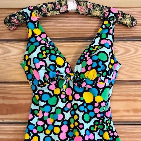 Amazing 1960s Vintage "Dippin Dot" pattern swimsuit - size Small - F-27