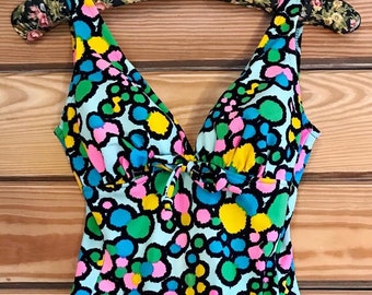 Amazing 1960s Vintage "Dippin Dot" pattern swimsuit - size Small - F-27