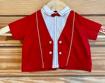 Vintage 18-24 months baby suit shirt - toddlers formal dress shirt - F-20