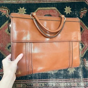 sac à main en cuir vintage - convient à un ordinateur portable moderne - F-29
