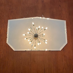 Miroir art déco sans cadre avec bords biseautés
