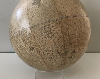 Authentic 12” round vintage 1960s Moon Globe - lunar map globe