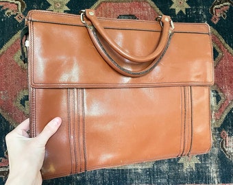 Bolso maletín de cuero vintage - se adapta a una computadora portátil moderna - F-29