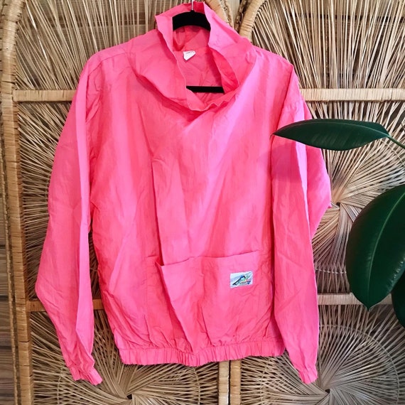 Vintage 1990s Neon Pink Wind Breaker 