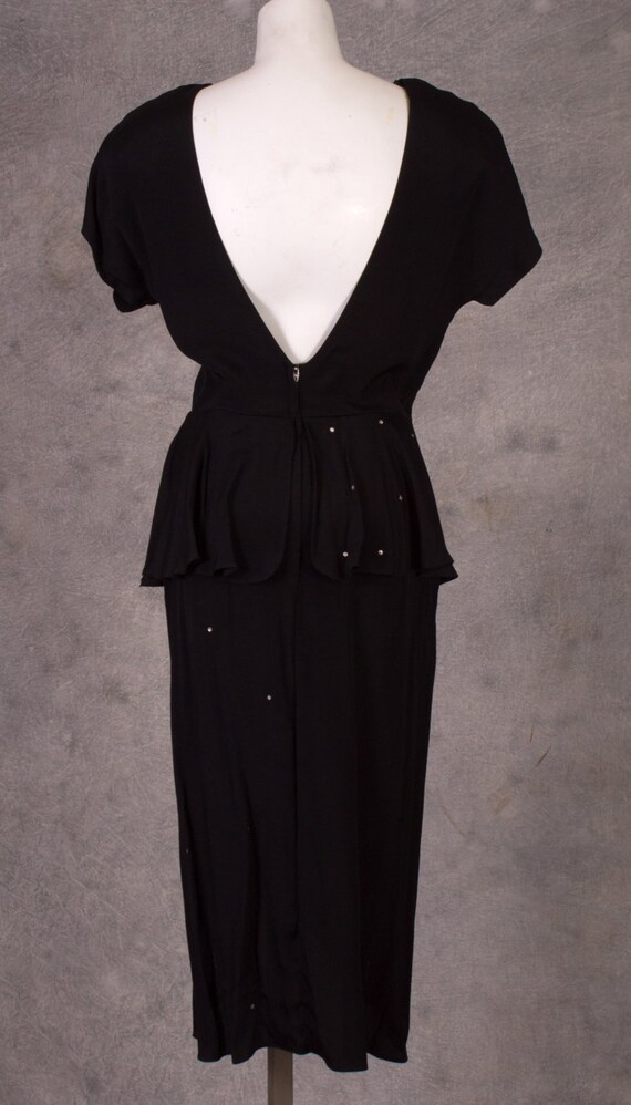 Vintage 1980s does 1940s LBD Black Cocktail Wiggl… - image 3