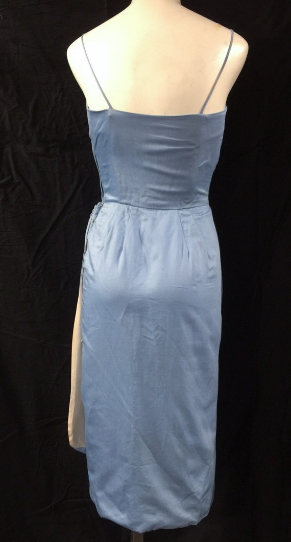 Vintage 1950s Blue Silk Emma Domb Draped Cocktail… - image 8