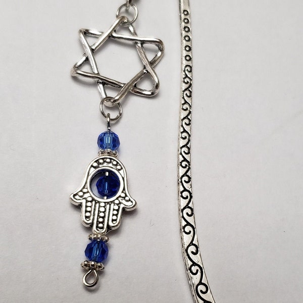 Jewish Star Bookmark; Judaica Bookmark; Star of David Bookmark; Hamsa bookmark