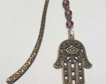 Judaica Bookmark;  Hamsa bookmark; Jewish Bookmark; Shephard hook Hamsa bookmark