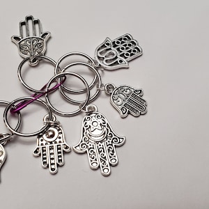 Large Stitch Markers; Jewish Star or Hamsa Stitch Markers; Knitting Progress Markers