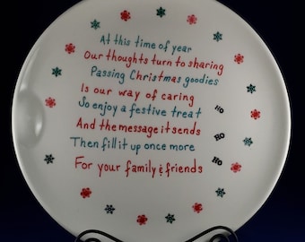 Ceramic Christmas Giving Plate, Holiday Sharing Plate