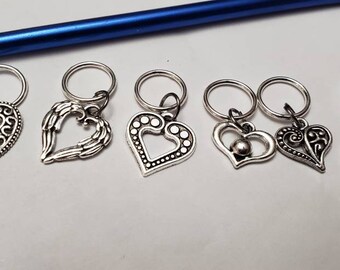 Stitch Markers; Knitting Stitch Markers; large Stitch Markers; Heart Stitch Markers; XXL