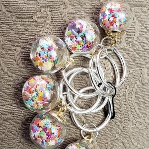 Extra Large Stitch Markers; Ornaments (stars, crystals, or  confetti); Knitting Marker; Knitting; Counting; Progress Marker