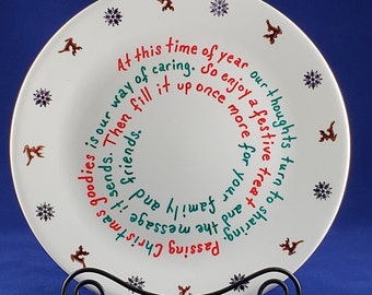 Christmas Giving Plate, Holiday Reindeer Platter (10.5 inch)