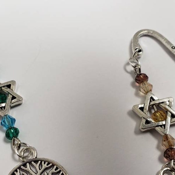 Jewish Star - Tree of Life bookmark; Jewish bookmark; Tree of Life bookmark, Shepherd's hook bookmark with Jewish Star; Judaica