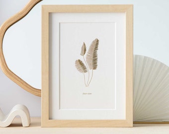 Dioon edule, gold foil houseplant print